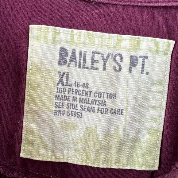 Thermal Henley Shirt XL Men Burgundy Wine Waffle Weave Long Sleeve Pullover Y2K - Picture 5 of 5